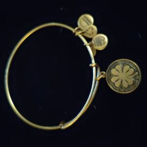 Alex and Ani Women's Gold Tone Bracelet - Four Leaf Clover